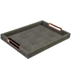Evviva Pladenj Ecopel 44x32cm / pravokoten / siv / imitacija usnja