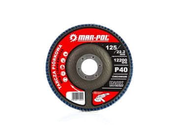 MAR-POL Brusilni disk, lamelni disk, 125 mm, cirkon, P40, INOX - M07981