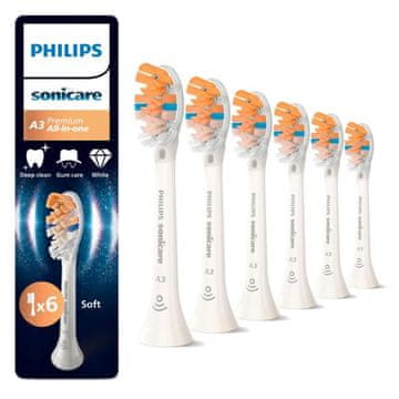 shumee PHILIPS SONICARE Sonicare A3 Premium glave zobne ščetke vse v enem HX9096/87 6 kosov bele barve