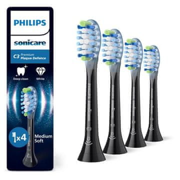 shumee PHILIPS SONICARE Premium Plaque Defense HX9044/88 glave zobne ščetke 4 kosi črne barve