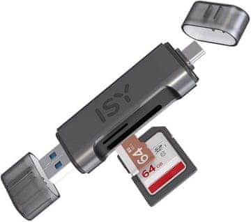 shumee ISY ICR-6000 USB-C + USB-A 2v1 bralnik pomnilniških kartic SD/microSD