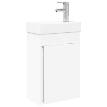 Vidaxl Kopalniška omarica s tapo Bela 40,5 x 22,5 x 62 cm