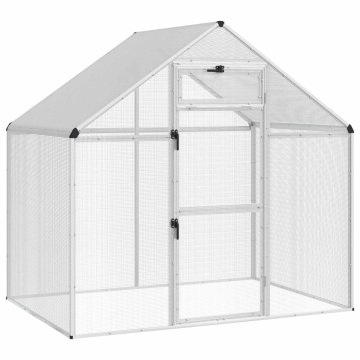 Vidaxl Ptičnik Srebrna 181,5 x 112,5 x 173,5 cm