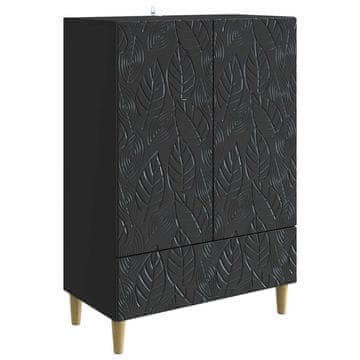 Vidaxl Strani šal Črna 66 x 34,5 x 95 cm Inženirski les
