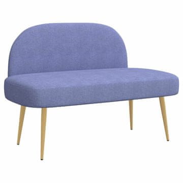 Vidaxl Oblazinjena klop z naslonom Jeans modra 110 x 60 x 76 cm