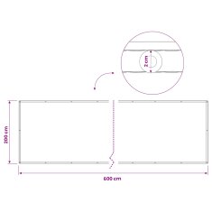 Vidaxl Zaslon za zasebnost na balkonu 200 x 600 cm Blago s PU prevleko