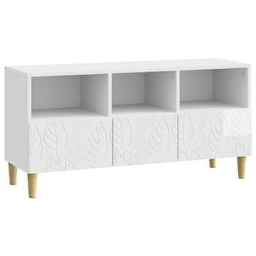 Vidaxl TV omarica 102 x 34,5 x 50 cm Bela visok sijaj Inženirski les