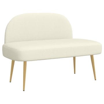 Vidaxl Oblazinjena klop z naslonom Krem 110 x 60 x 76 cm