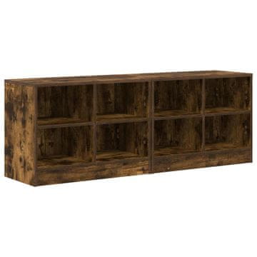 Vidaxl Posteljna omarica s polico 2 szt. Dimljen hrast 66 x 33 x 48 cm