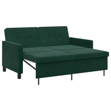 Vidaxl Sofa postelja Temno zelena Blago