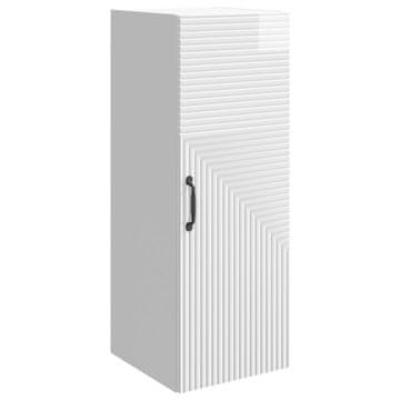 Vidaxl Omara za steno Bela visok sijaj 33 x 34,5 x 90 cm