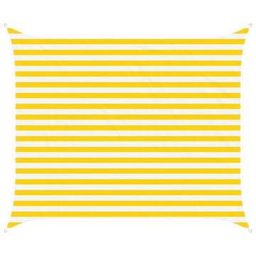Vidaxl Sončno platno Rumena in Bela 2,5 x 3 m 100% poliester Oxford
