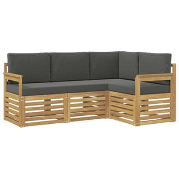 Vidaxl Zunanja garnitura za sedenje 4 szt. Bela in antracit