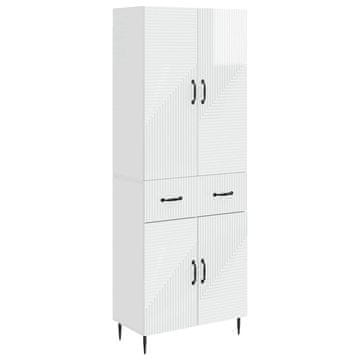 Vidaxl Set omar 2 szt. Bela visok sijaj 66 x 34,5 x 89,5 cm