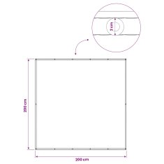 Vidaxl Zaslon za zasebnost na balkonu 200 x 200 cm Blago s PU prevleko
