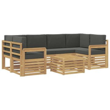 Vidaxl Zunanja garnitura za sedenje 7 szt. Bela in antracit Poliester
