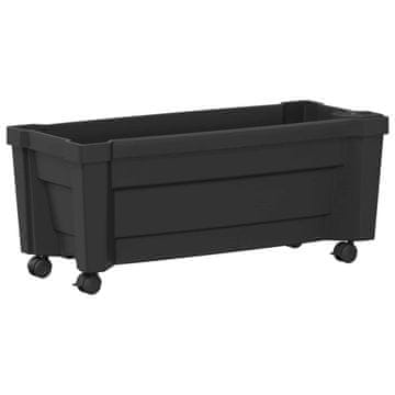 Vidaxl Calypso cvetlični lonec s kolesi Antracit 79 x 35 x 33 cm PP