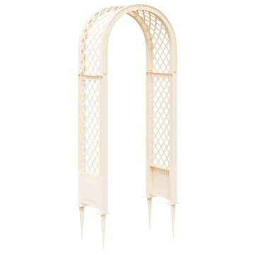 Vidaxl Rožni lok s konicami Bela 97 x 43 x 218 cm PP