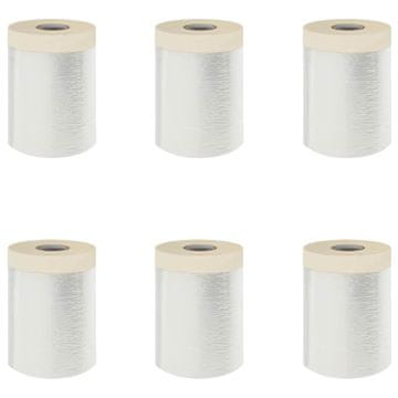 Vidaxl Prašni list z lepilnim trakom 6 szt. Transparentno 55 x 3300 cm