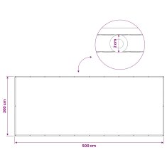 Vidaxl Zaslon za zasebnost na balkonu 200 x 500 cm Blago s PU prevleko