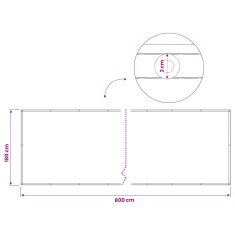Vidaxl Zaslon za zasebnost na balkonu 180 x 800 cm Blago s PU prevleko