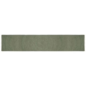 Vidaxl Preproge za površine Olivno zelena 80 x 400 cm Juta