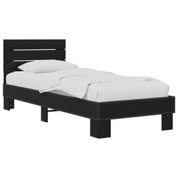 Vidaxl Okvir postelje z naslonjalom Črni hrast 80 x 200 cm