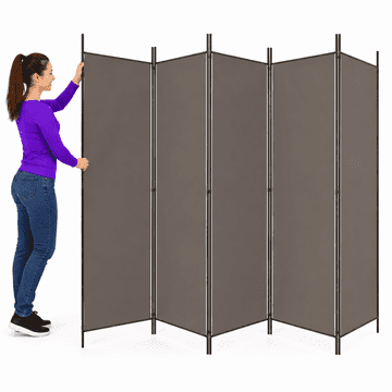 Vidaxl Paravan 5-delni antracit 250x200 cm blago