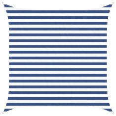 Vidaxl Sončno platno Modra in bela 2,5 x 2,5 m 100% poliester Oxford