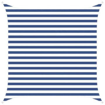 Vidaxl Sončno platno Modra in bela 2,5 x 2,5 m 100% poliester Oxford