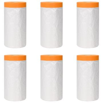 Vidaxl Prašna prevleka z lepilnim trakom 6 szt. 140 x 3300 cm HDPE