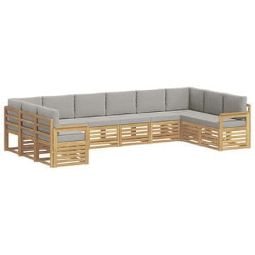 Vidaxl Zunanja garnitura za sedenje 7 szt. Bela in svetlo siva