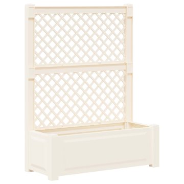 Vidaxl Velik cvetličnik s treliso Bela 99,5 x 43 x 133,5 cm PP