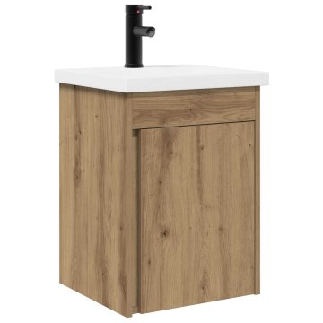 Vidaxl Kopalniška omarica s tapo Artisan hrast 42 x 40 x 74,5 cm