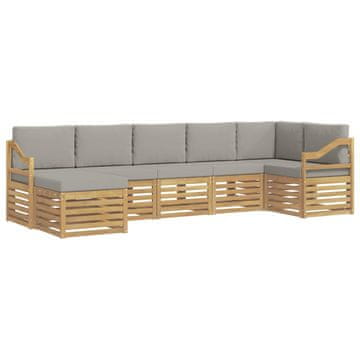 Vidaxl Zunanja garnitura za sedenje 7 szt. Bela in svetlo siva