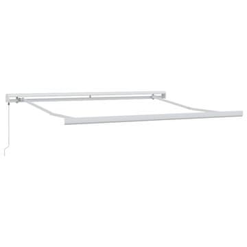 Vidaxl Ročna konstrukcija tende 3 x 2,5 m Bela Prašno barvan aluminij