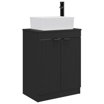Vidaxl Kopalniška omara za umivalnik Črna 54 x 35 x 100 cm