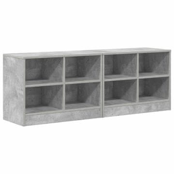 Vidaxl Posteljna omarica s polico 2 kos Betonsko siva 66 x 33 x 48 cm