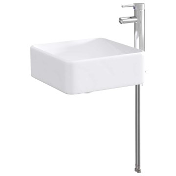 Vidaxl Umivalnik z mešalnikom in odtokom Krom 36,5 x 36,5 x 13 cm