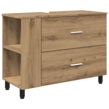 Vidaxl Kopalniška enota Artisan hrast 80 x 35 x 60 cm Inženirski les