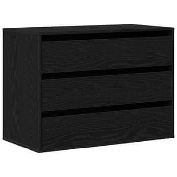Vidaxl Predalna omara s predalom Črna 80 x 41 x 58 cm Konstruiran les