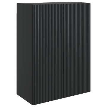 Vidaxl Omara za steno 66 x 34,5 x 90 cm Inženirski les Črna