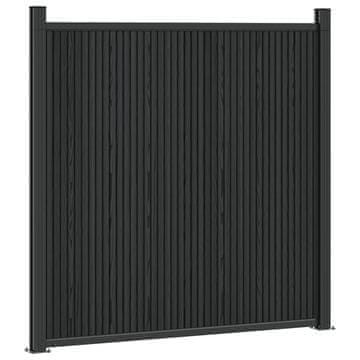 Vidaxl Plošča ograje WPC in aluminij Črna