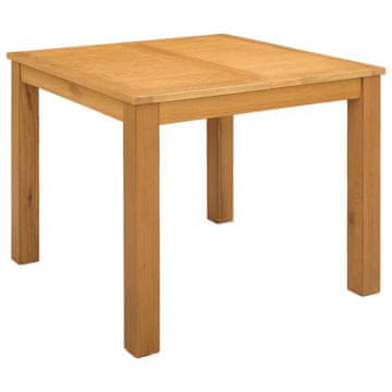 Vidaxl Jedilna miza 90 x 90 x 75 cm Masivno hrastovo les Naravna