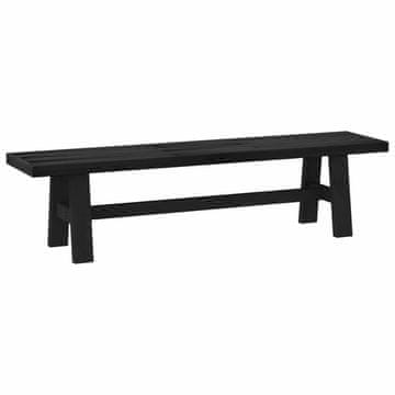 Vidaxl Jedilna klop NOAIN 180 x 41 x 45 cm Masivna borovina Črna