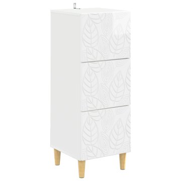 Vidaxl Predalna omara Bela visok sijaj 33 x 34,5 x 90 cm