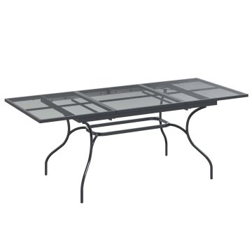 Vidaxl Raztegljiva Mrežna Jedilna Miza Antracit 212 x 90 x 76 cm Jeklo