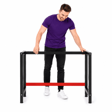 Vidaxl Kovinski okvir za delovno mizo 150x57x79 cm črn in rdeč