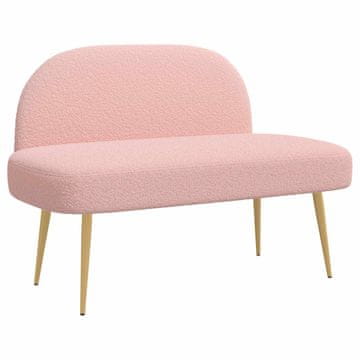 Vidaxl Oblazinjena klop z naslonom Roza 110 x 60 x 76 cm Bouclé