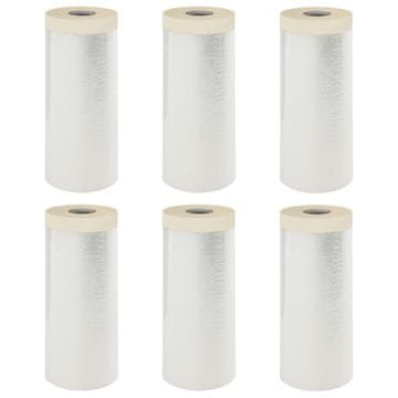 Vidaxl Prašni list z lepilnim trakom 6 szt. Transparentno 140 x 3300 cm